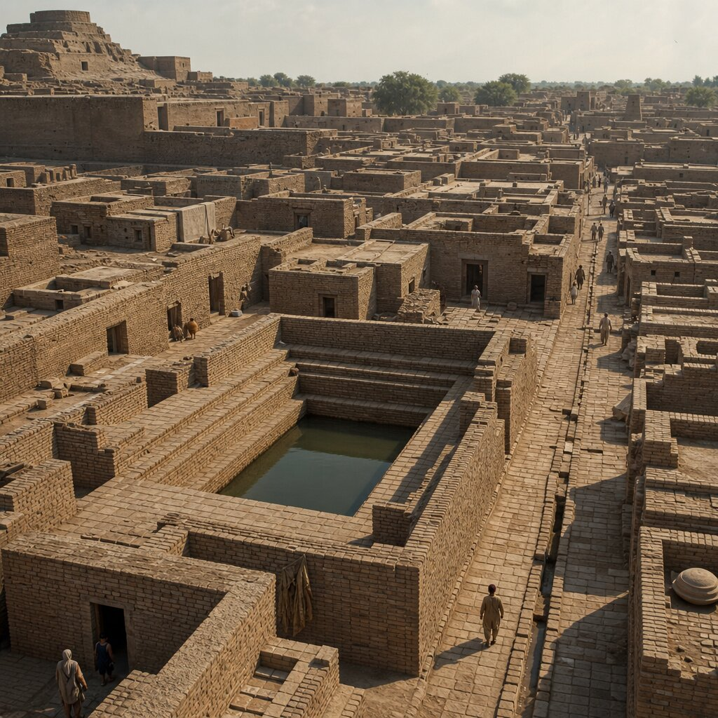Illustration historique : Apogée métropolitain et urbanisme de Mohenjo-Daro et Harappa