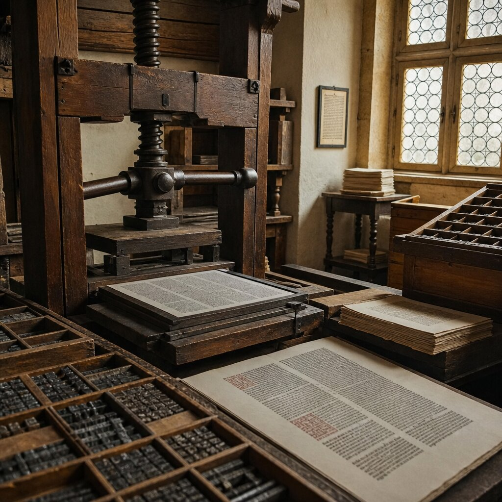 Illustration historique : Invention de l'Imprimerie